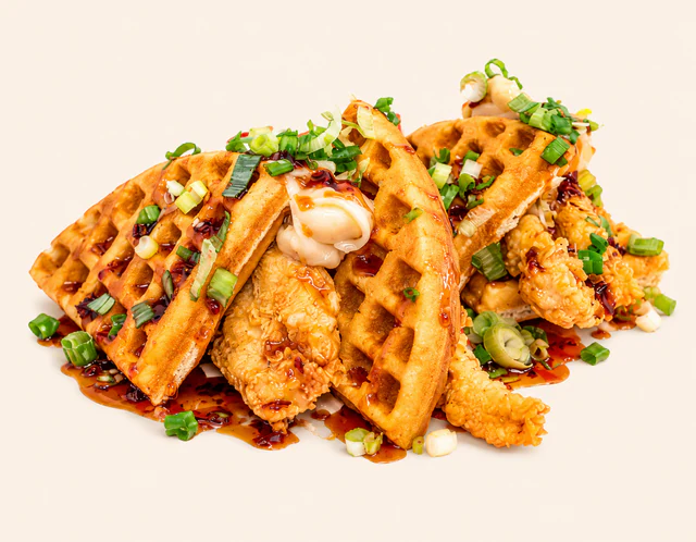 Chicken and waffle platter